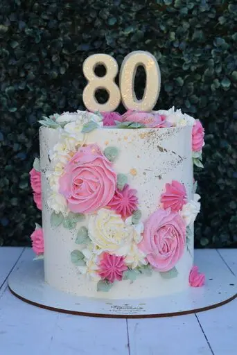 Torta Buttercream para Cumpleaños Número Ochenta